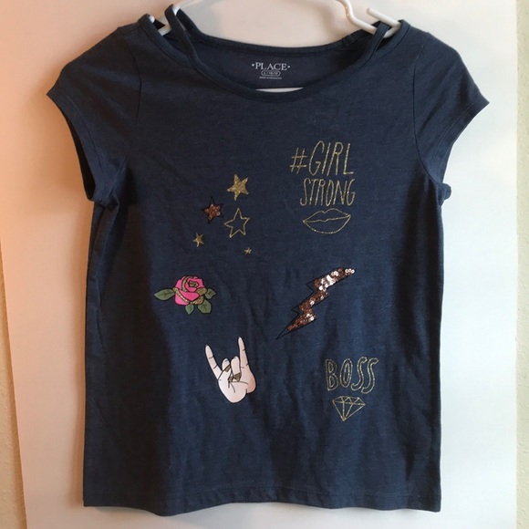 girls navy blue tshirt - Picture 1 of 4